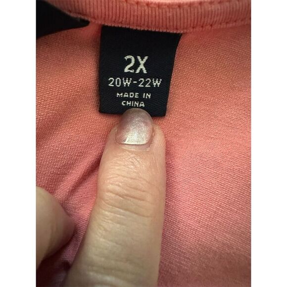 Lands' End Women's Plus Size Knot-Front Orange Tie-Dye Dress 20-22W - Picture 4 of 5